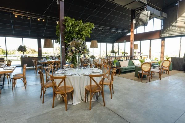 Rustic elegant reception hall styling