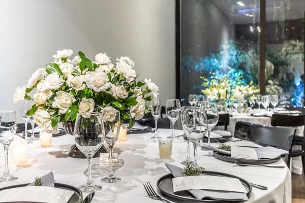 Floral centerpieces for a corporate gala dinner